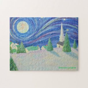 Starry Night Village By Brendan Loughlin Jigsaw Puzzle