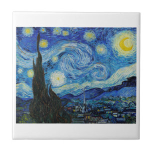 "STARRY NIGHT" VINCENT VAN GOGH ART CERAMIC TILE
