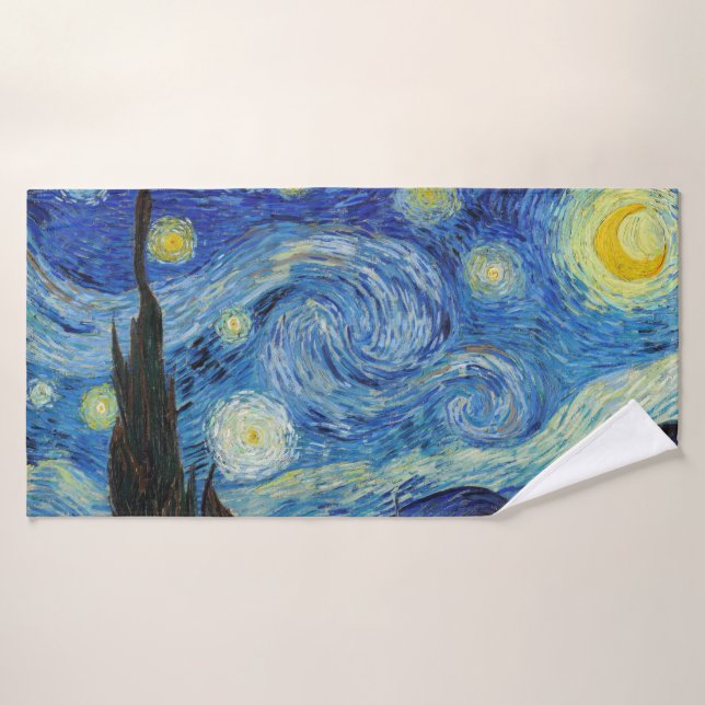 Starry Night, Vincent van Gogh Bath Towel (Bath Towel)