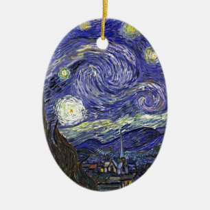 Starry Night, Vincent Van Gogh. Ceramic Tree Decoration
