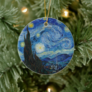 Starry Night   Vincent Van Gogh Ceramic Tree Decoration