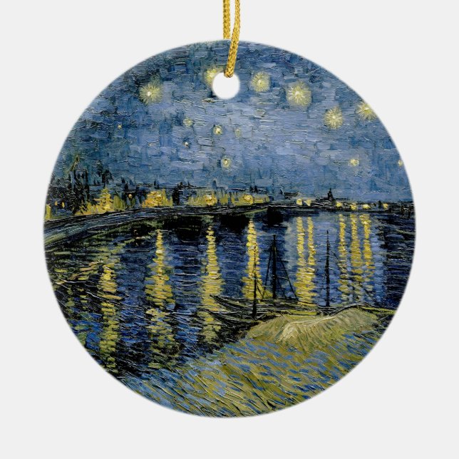  Starry Night  Vincent  van Gogh    Ceramic Tree Decoration (Front)