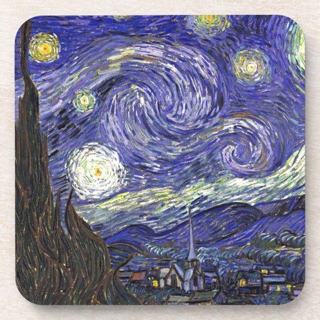 Starry Night, Vincent Van Gogh. Coaster (Front)