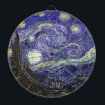 Starry Night, Vincent Van Gogh. Dartboard<br><div class="desc">Starry Night,  Vincent Van Gogh. Famous impressionism fine art. Landscape oil painting.</div>