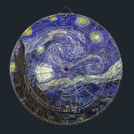 Starry Night, Vincent Van Gogh. Dartboard<br><div class="desc">Starry Night, Vincent Van Gogh. Famous impressionism fine art. Landscape oil painting.</div>