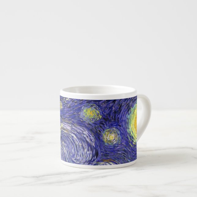 Starry Night, Vincent Van Gogh. Espresso Cup (Front Right)