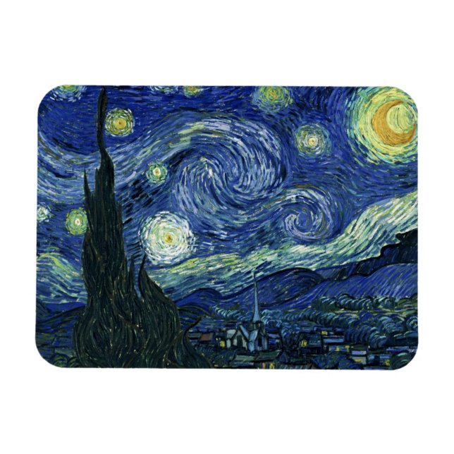 Starry Night Vincent van Gogh Fine Art Painting Magnet (Horizontal)