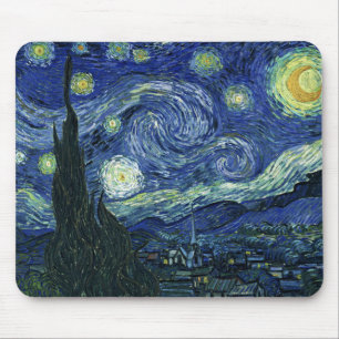 Starry Night Vincent van Gogh Fine Art Painting Mouse Mat