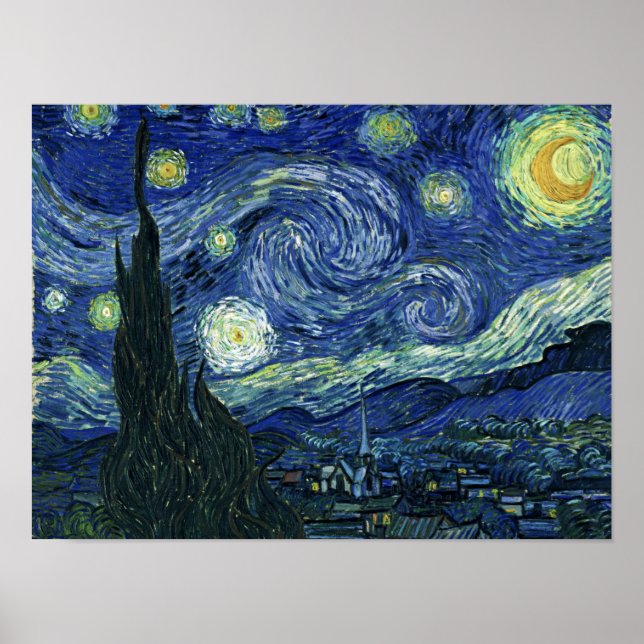 Starry Night Vincent van Gogh Fine Art Painting Poster (Front)