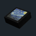 Starry Night Vincent van Gogh Gift Box<br><div class="desc">This beautiful, fine art gift box design shows Dutch post-Impressionist painter Vincent van Gogh's famous painting, "The Starry Night." Painted during his stay at the Saint Remy asylum in the 1880's, van Gogh depicted the rolling hills and cypress trees he saw from his window. He also added the village, which...</div>