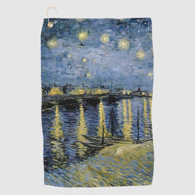  Starry Night  Vincent  van Gogh     Golf Towel (Front)