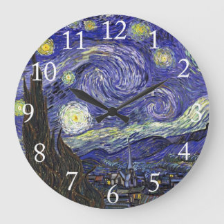 Starry Night, Vincent Van Gogh. Large Clock