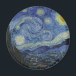 Starry Night Vincent van Gogh Magnet<br><div class="desc">This beautiful, fine art fridge magnet design shows Dutch post-Impressionist painter Vincent van Gogh's famous painting, "The Starry Night." Painted during his stay at the Saint Remy asylum in the 1880's, van Gogh depicted the rolling hills and cypress trees he saw from his window. He also added the village, which...</div>