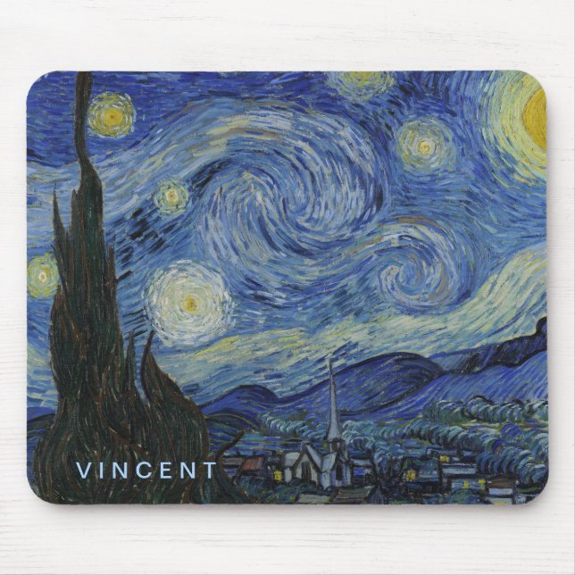 Starry Night Vincent van Gogh Mouse Mat (Front)