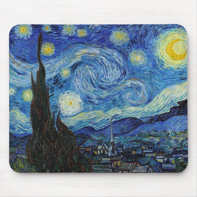 Starry Night, Vincent van Gogh Mouse Mat (Front)