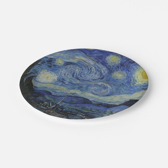Starry Night Vincent van Gogh Paper Plate (Angled)