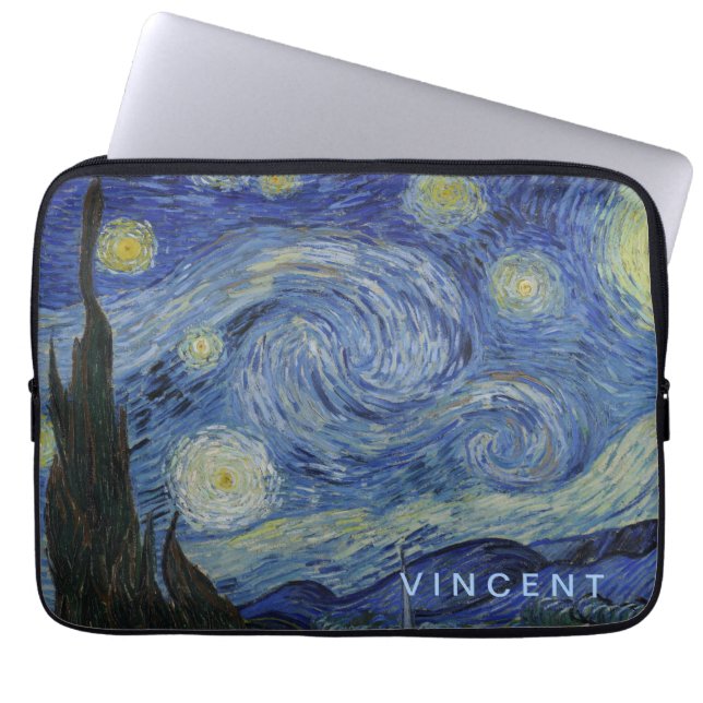 Starry Night Vincent van Gogh Personalised Laptop Sleeve (Front)