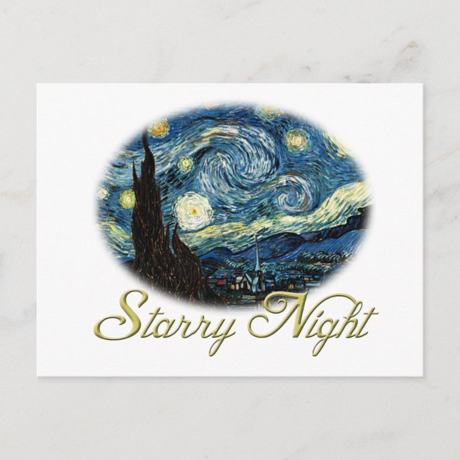 Starry Night, Vincent Van Gogh. Postcard (Front)