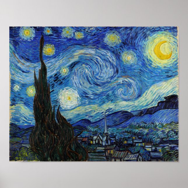 Starry Night, Vincent van Gogh Poster (Front)
