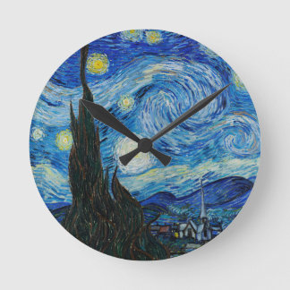 Starry Night Vincent Van Gogh   Round Clock