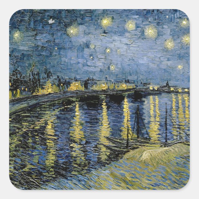  Starry Night  Vincent  van Gogh      Square Sticker (Front)