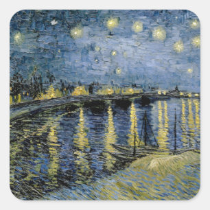 Starry Night Vincent van Gogh Square Sticker