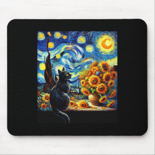 Starry Night Vincent Van Gogh Sunflowers Cat Lover Mouse Mat