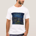 Starry Night, Vincent van Gogh T-Shirt<br><div class="desc">Vincent Willem van Gogh (30 March 1853 – 29 July 1890) was a Dutch post-impressionist painter who is among the most famous and influential figures in the history of Western art. In just over a decade, he created about 2, 100 artworks, including around 860 oil paintings, most of which date...</div>