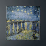 Starry Night  Vincent  van Gogh   Tapestry<br><div class="desc">Thatched Cottages at Cordeville. Vincent Willem van Gogh. Night landscape in dark blue and yellow tones. There is a bridge across the river. In the foreground, a man and a woman are walking along the embankment. The stars are shining in the sky. Reproduction of famous works of art images in...</div>