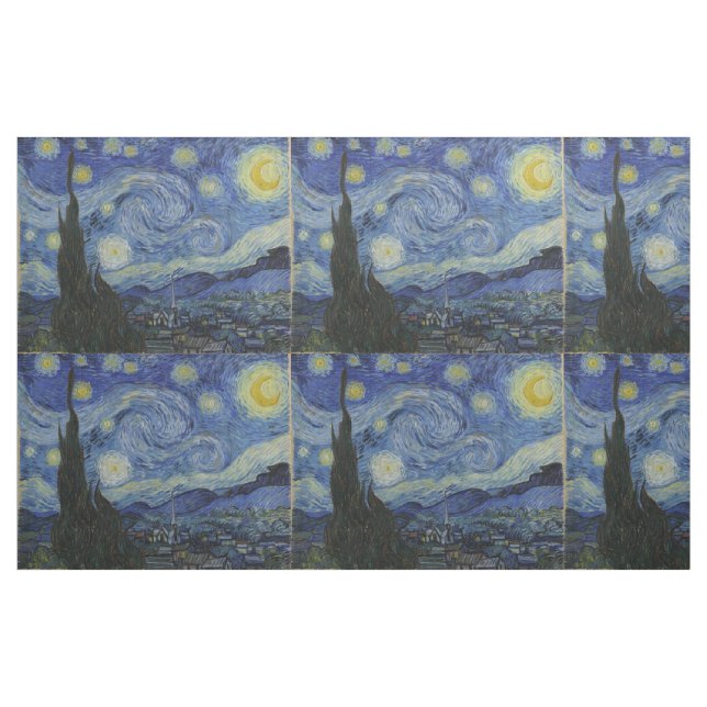 Starry Night Vincent van Gogh Tiled Fabric (Yard)