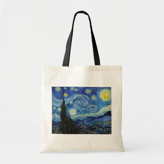 Starry Night, Vincent van Gogh Tote Bag (Front)