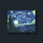 Starry Night Vincent van Gogh Vintage Painting Art Canvas Print<br><div class="desc">Vincent van Gogh (Dutch, 1853 - 1890) Starry Night, 1889, Oil on canvas Unframed: 73 × 92 cm (28.7 × 36.2 in) This painting depicts the view from the east facing window of Van Gogh's asylum room at Saint-Rémy-de-Provence, he added an idealised village. It has been in the permanent collection...</div>