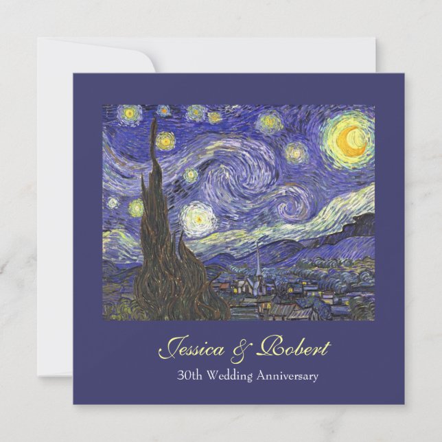Starry Night wedding anniversary celebration Invitation (Front)