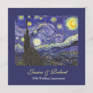 Starry Night wedding anniversary celebration Invitation