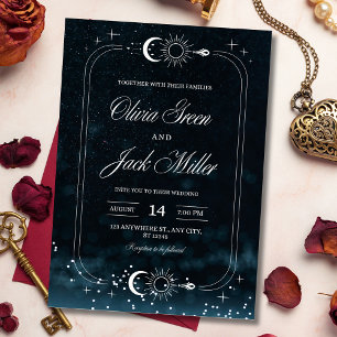 Starry Night Wedding Elegant Celestial Galaxy Save The Date