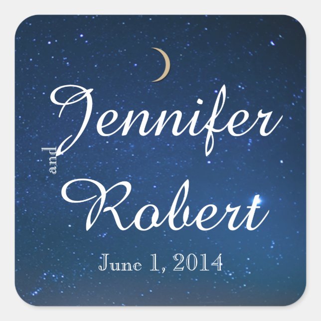 Starry Night Wedding Envelope Seal (Front)