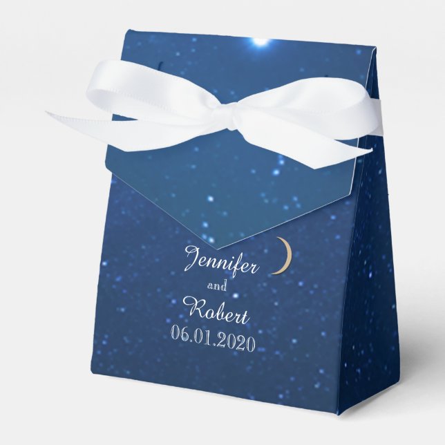 Starry Night Wedding Favour Box (Front Side)