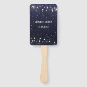 Starry Night Wedding Favour Hand Fan