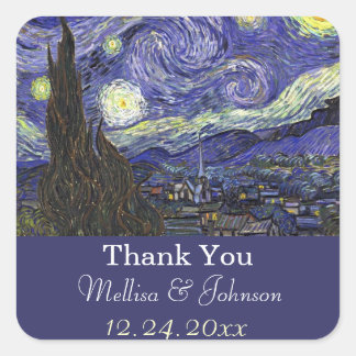 Starry Night  wedding favour thank you stickers