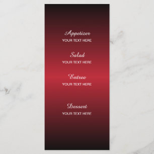 Starry Night Wedding in a Romantic Dark Red Menu