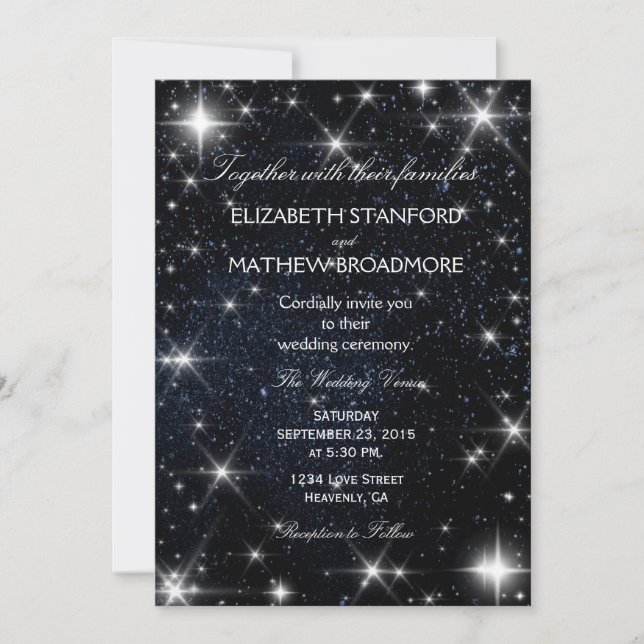 Starry Night Wedding Invitation (Front)
