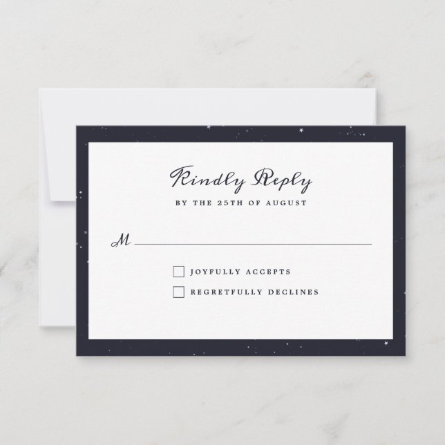 Starry Night Wedding Invitation RSVP Card (Front)