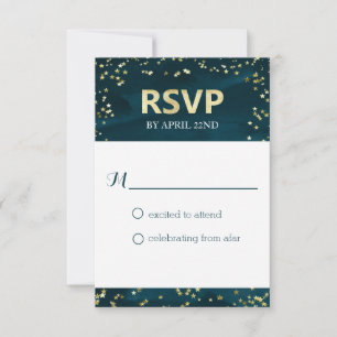 Starry Night Wedding RSVP Card
