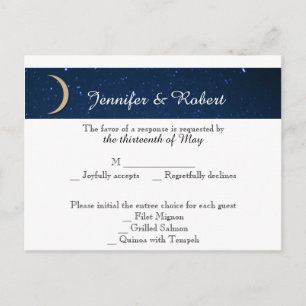 Starry Night Wedding RSVP Postcard