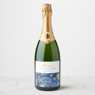 Starry Night wedding Sparkling Wine Label