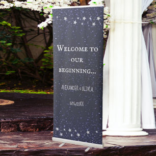 Starry Night Wedding Welcome Banner