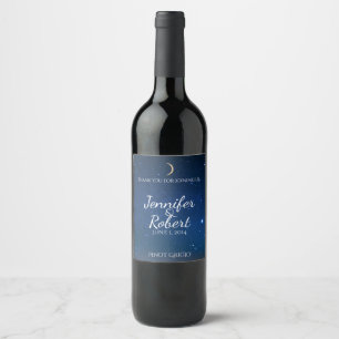 Starry Night Wedding Wine Label