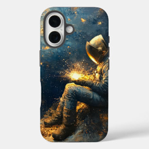 Starry Night Welder - Cosmic Welding Art iPhone 16 Case