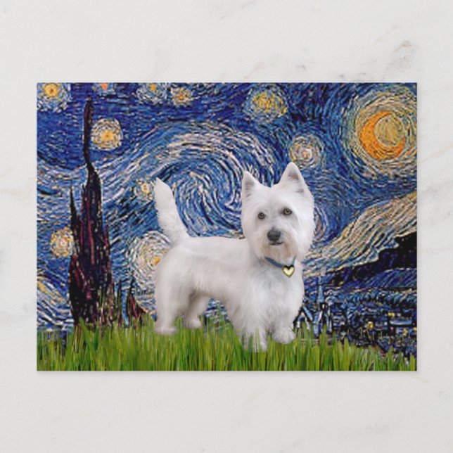 Starry Night - Westie 10 (L) Postcard (Front)