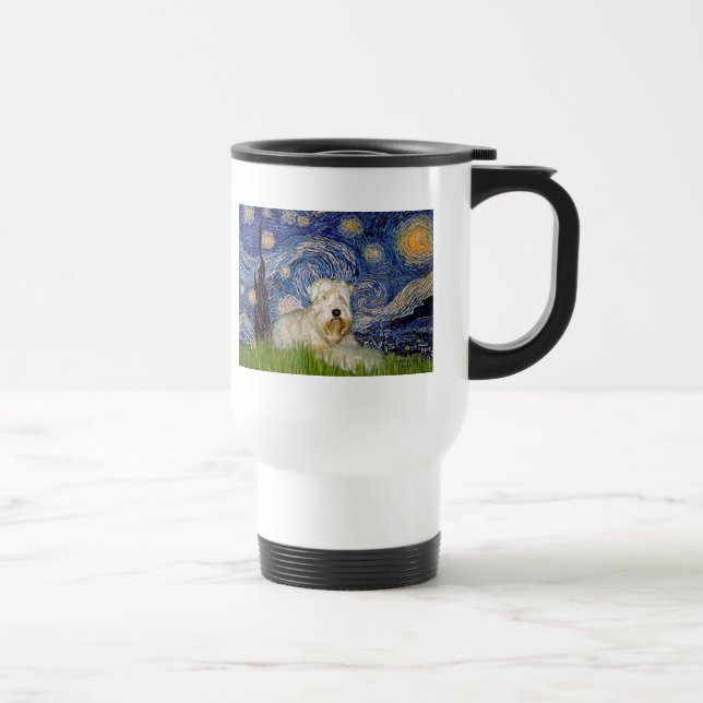 Starry Night - Wheaten Terrier 1 Travel Mug (Right)